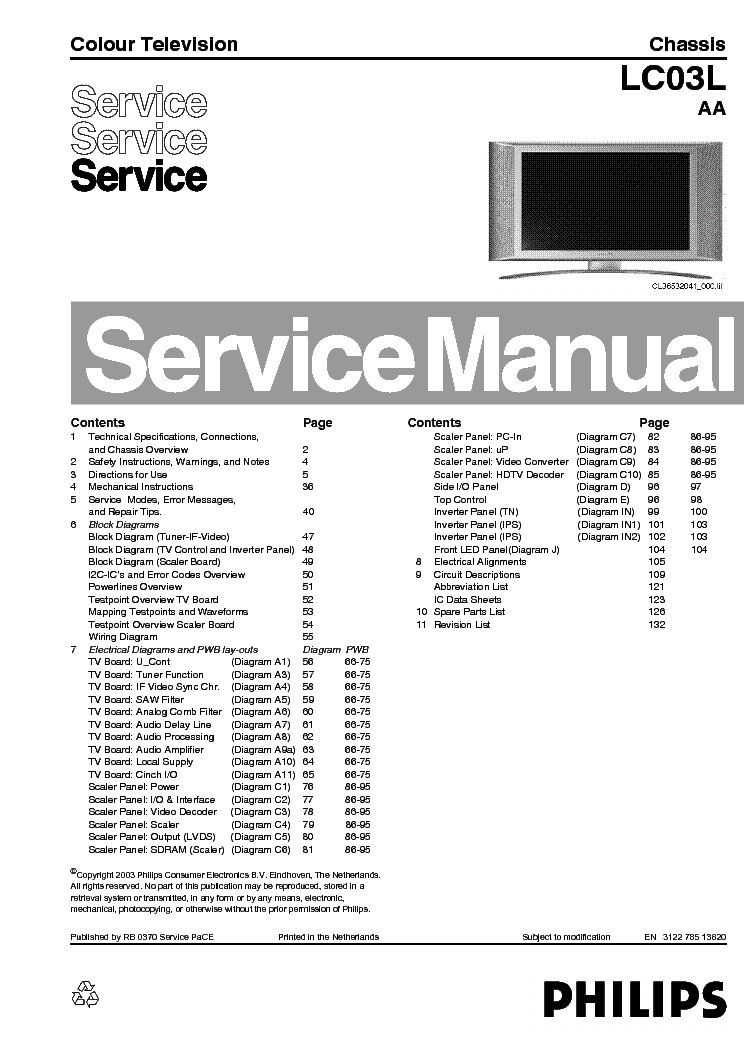 PHILIPS CH.LC03L-AA service manual (1st page)