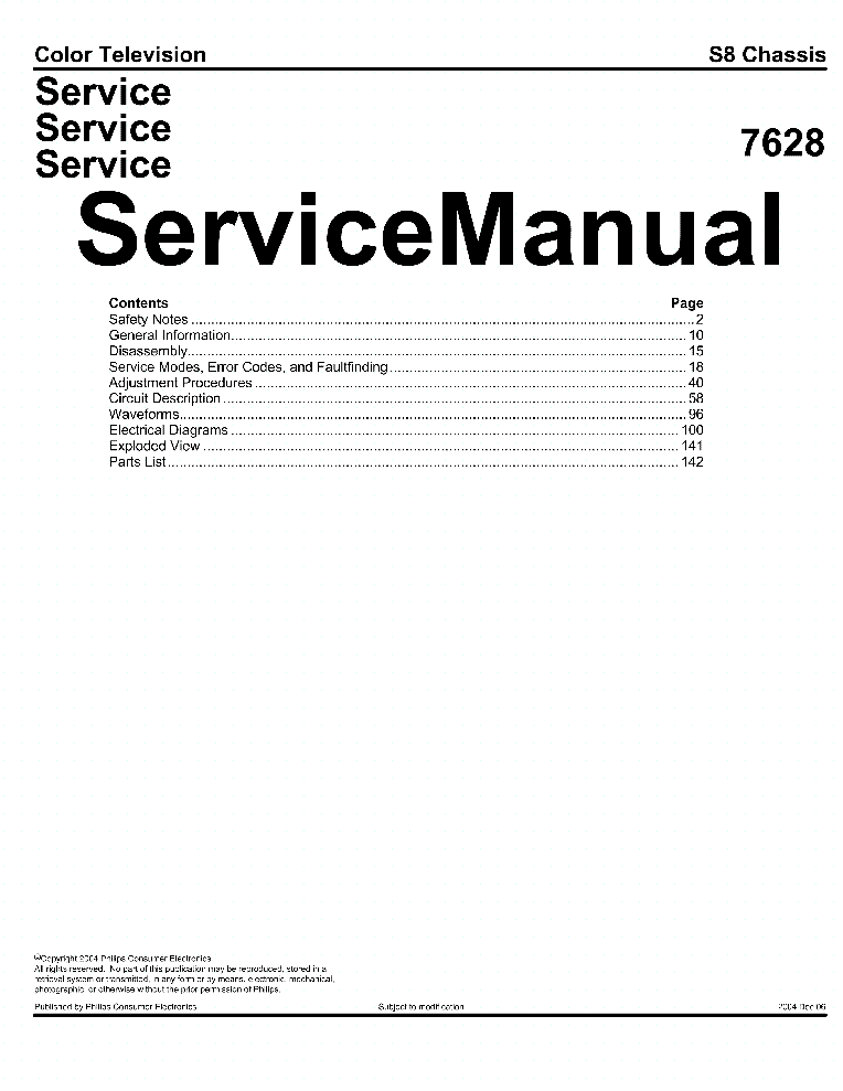 PHILIPS CH.S8 service manual (1st page)