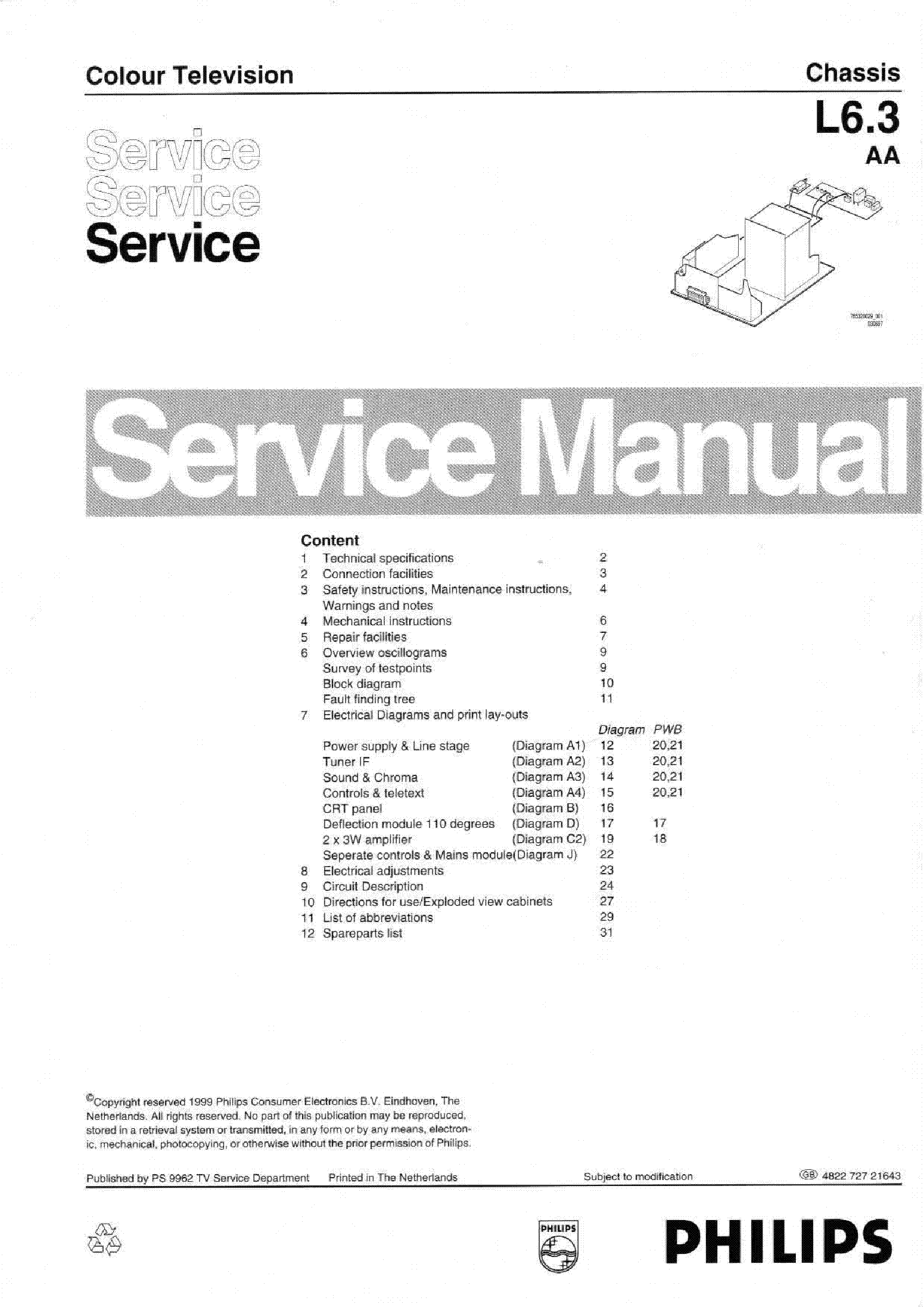 PHILIPS CH L6.3 AA service manual (1st page)