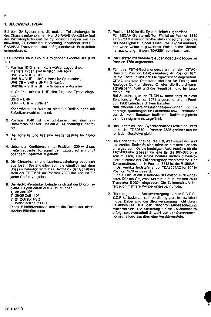 PHILIPS CHASSIS-2A service manual (2nd page)