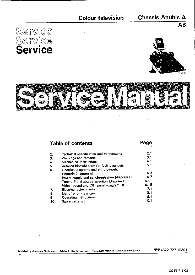 PHILIPS CHASSIS-ANUBIS-A-AB service manual (1st page)