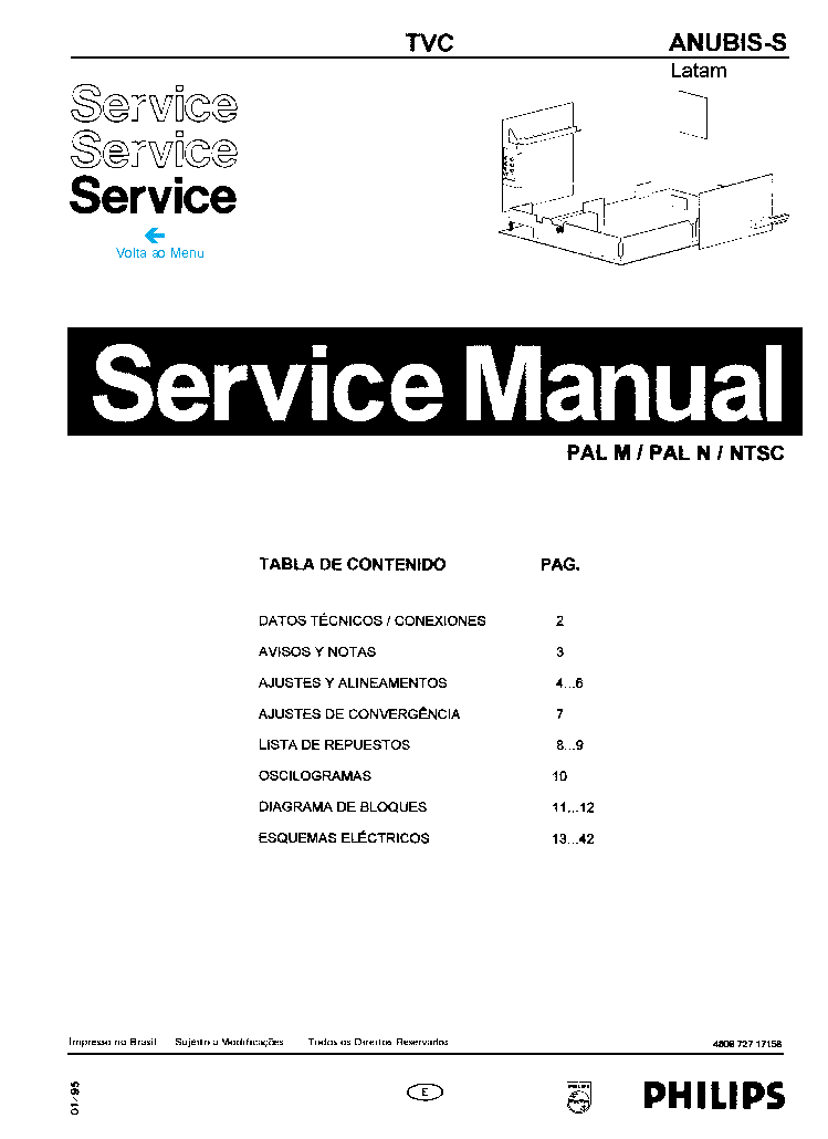 PHILIPS CHASSIS ANUBIS-S-LATAM service manual (1st page)