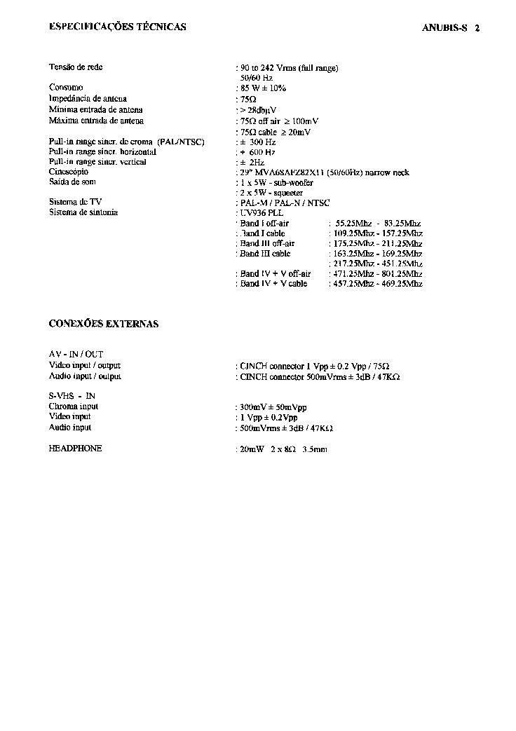PHILIPS CHASSIS ANUBIS-S service manual (2nd page)