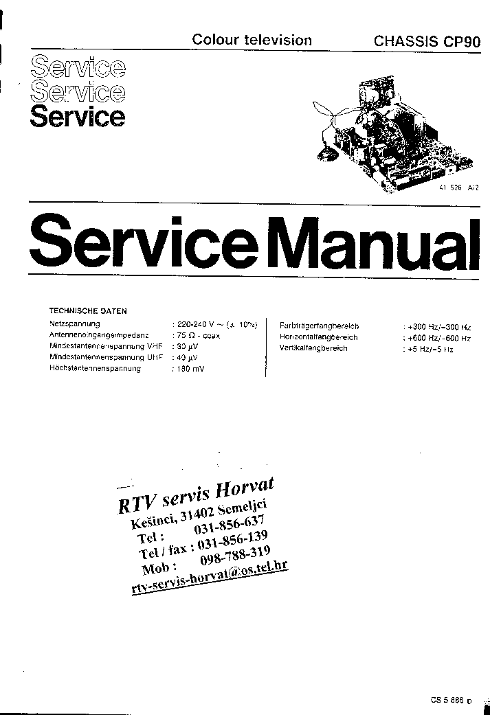 PHILIPS CHASSIS CP-90 SM service manual (1st page)