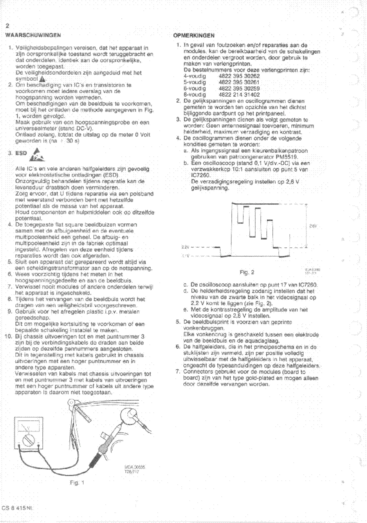 PHILIPS CHASSIS CP110 SM NL service manual (2nd page)