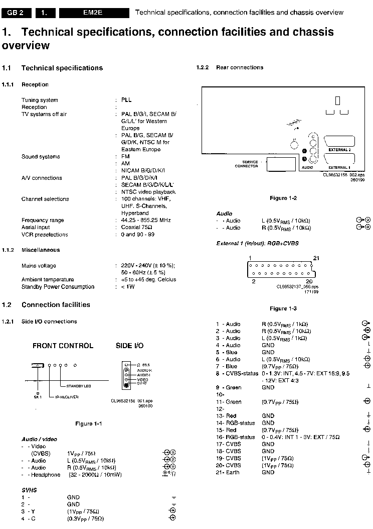 PHILIPS CHASSIS EM2E-AA SM service manual (2nd page)