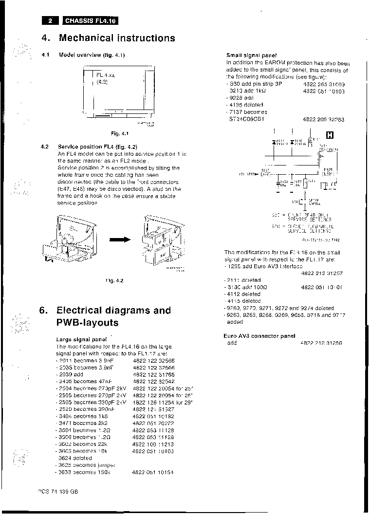PHILIPS CHASSIS FL4 16 AA service manual (2nd page)