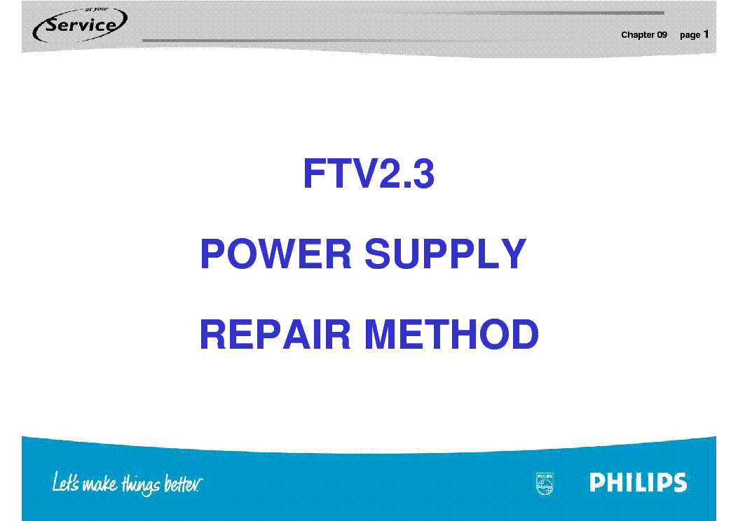 PHILIPS CHASSIS FTV2.3 POWER SUPPLY SCH service manual (1st page)