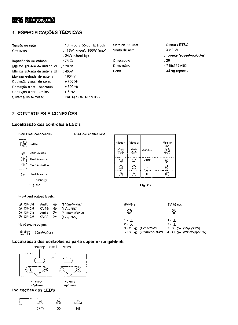 PHILIPS CHASSIS G-88 service manual (2nd page)