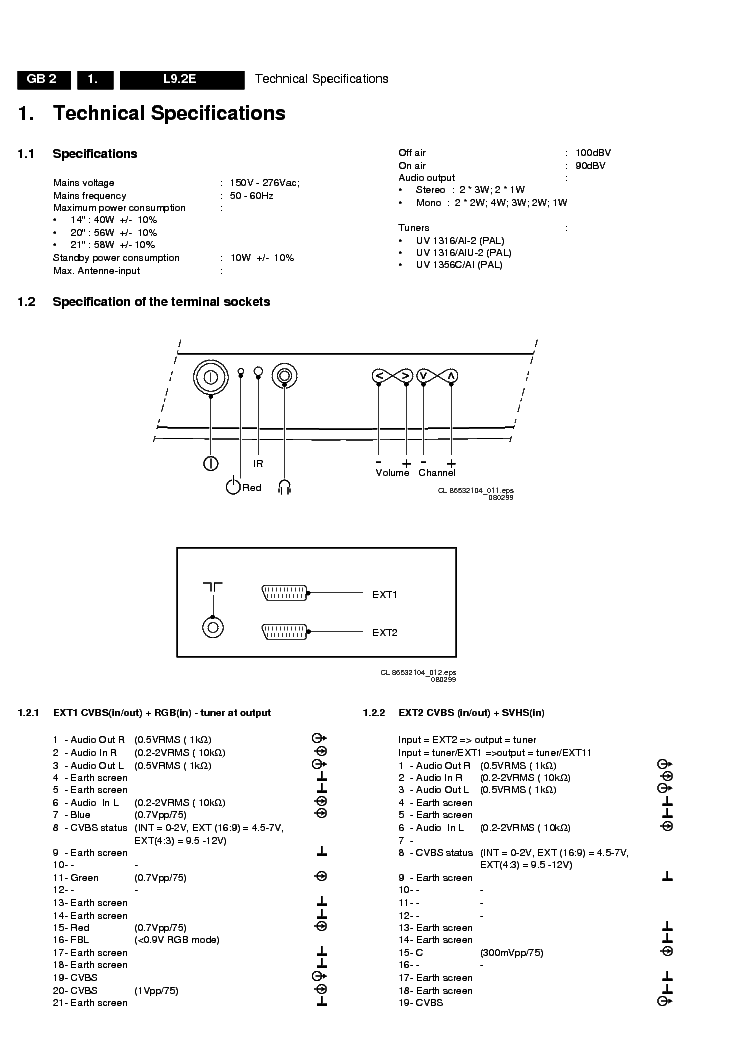 PHILIPS CHASSIS L9.2E-AA service manual (2nd page)