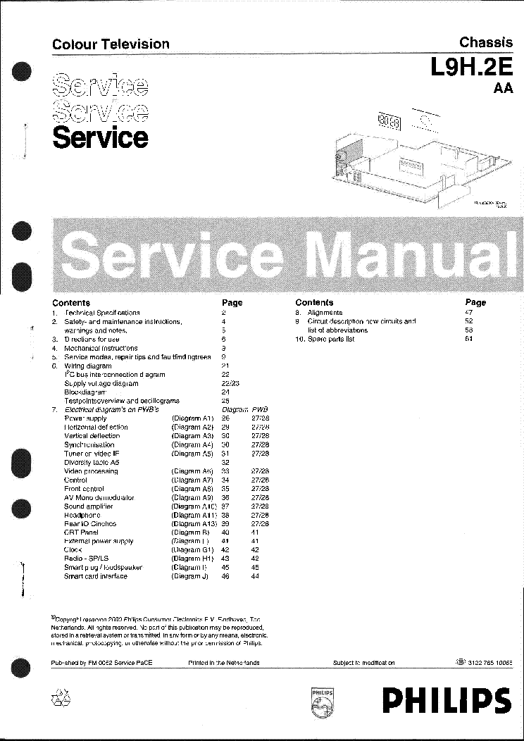 PHILIPS CHASSIS L9H.2E-AA SM service manual (1st page)