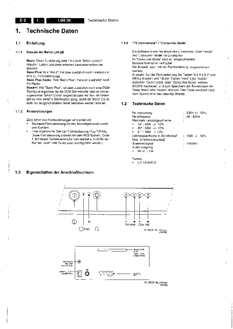PHILIPS CHASSIS L9H.2E AA service manual (2nd page)