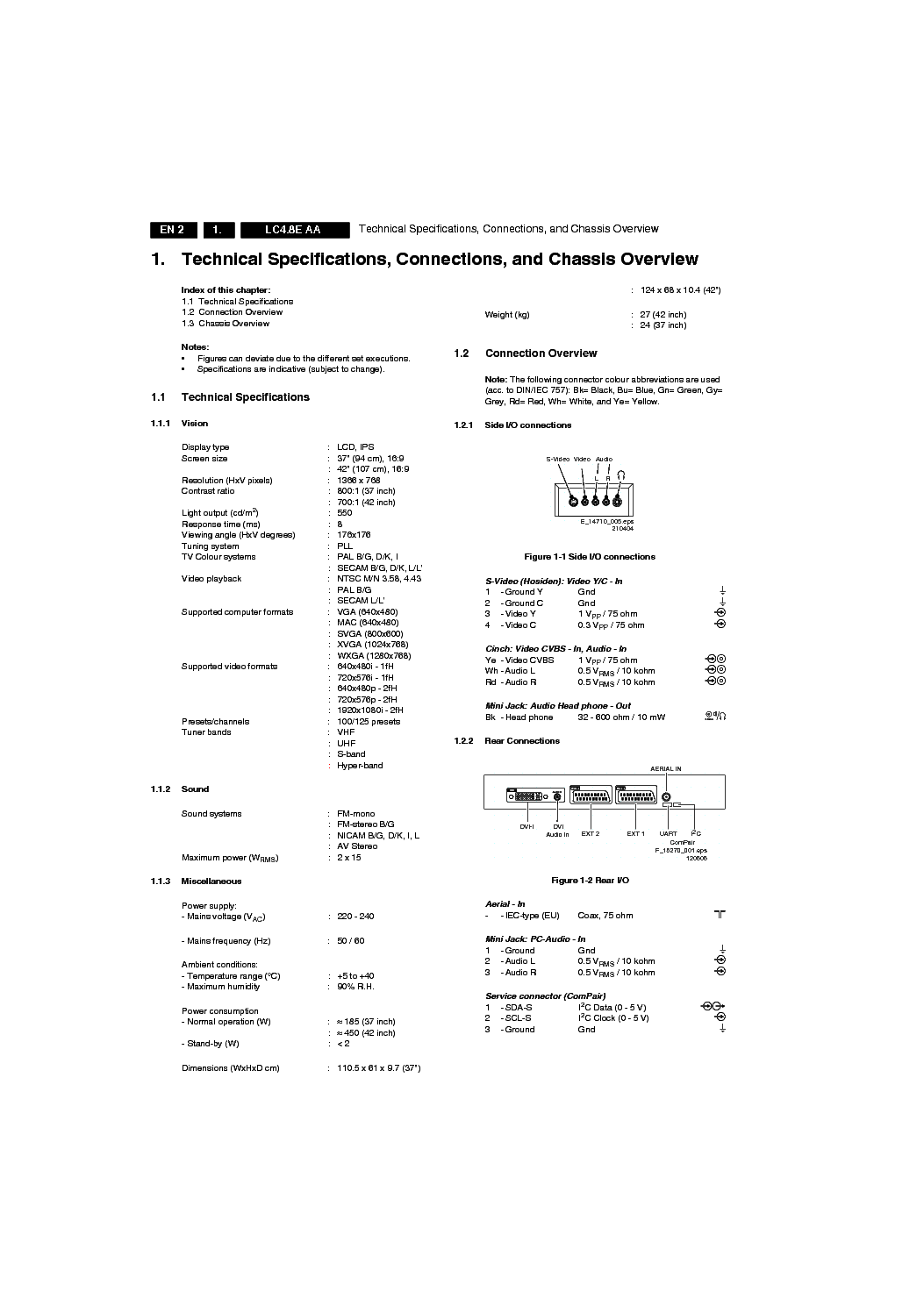 PHILIPS CHASSIS LC4.8E-AA SM service manual (2nd page)