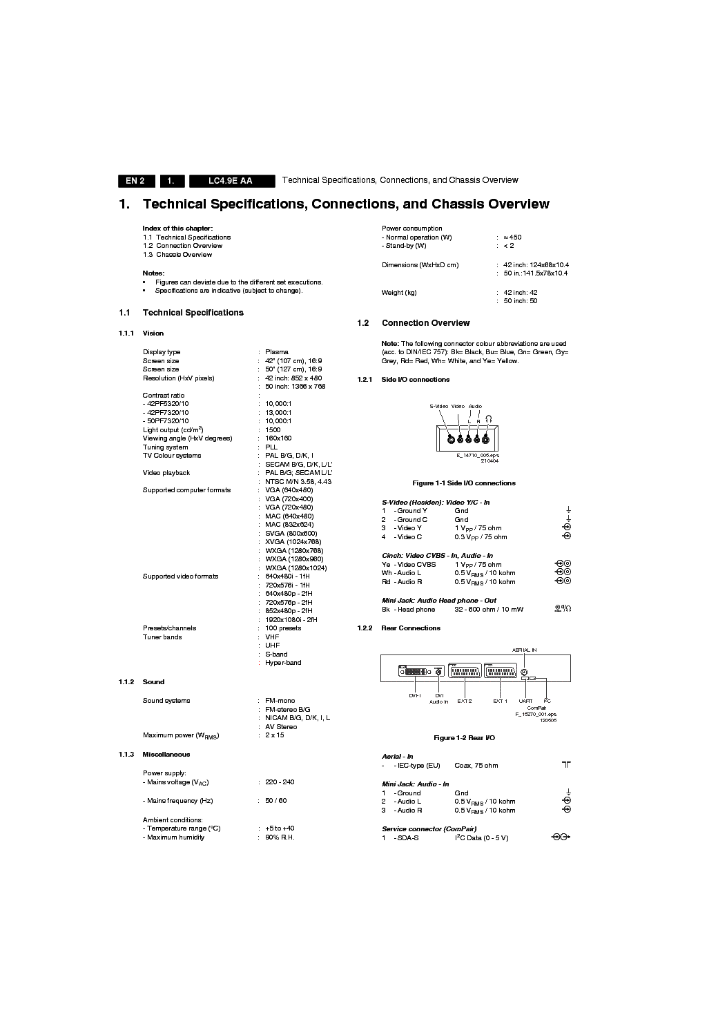 PHILIPS CHASSIS LC4.9E-AA service manual (2nd page)