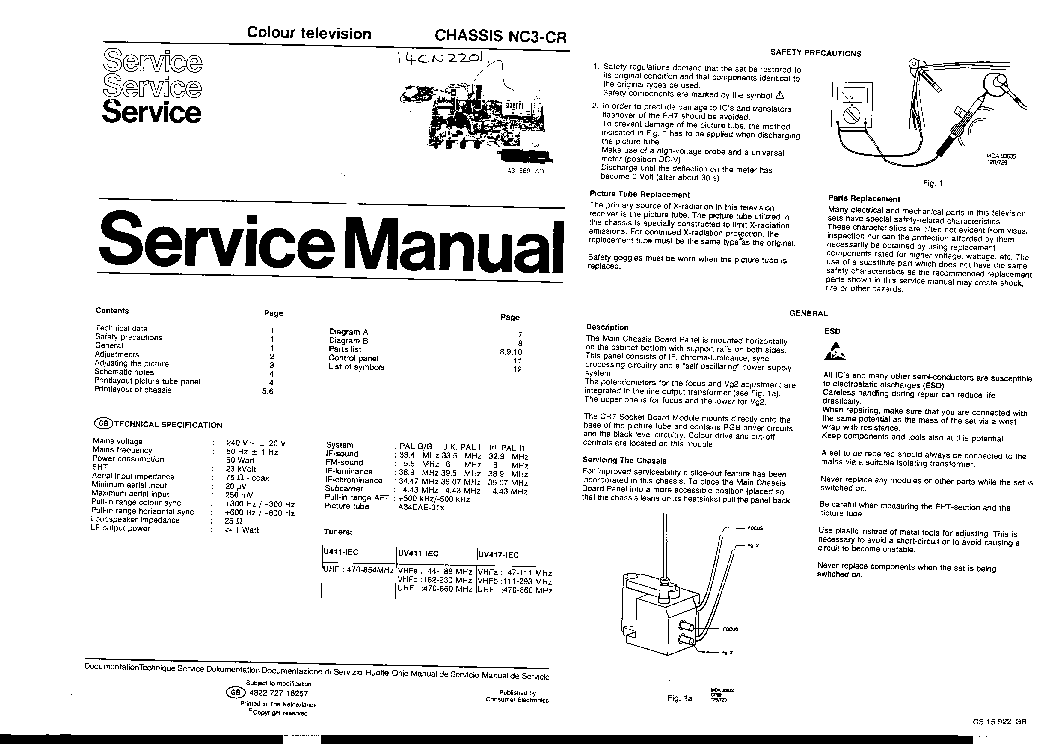 PHILIPS CHASSIS NC3-CR service manual (1st page)