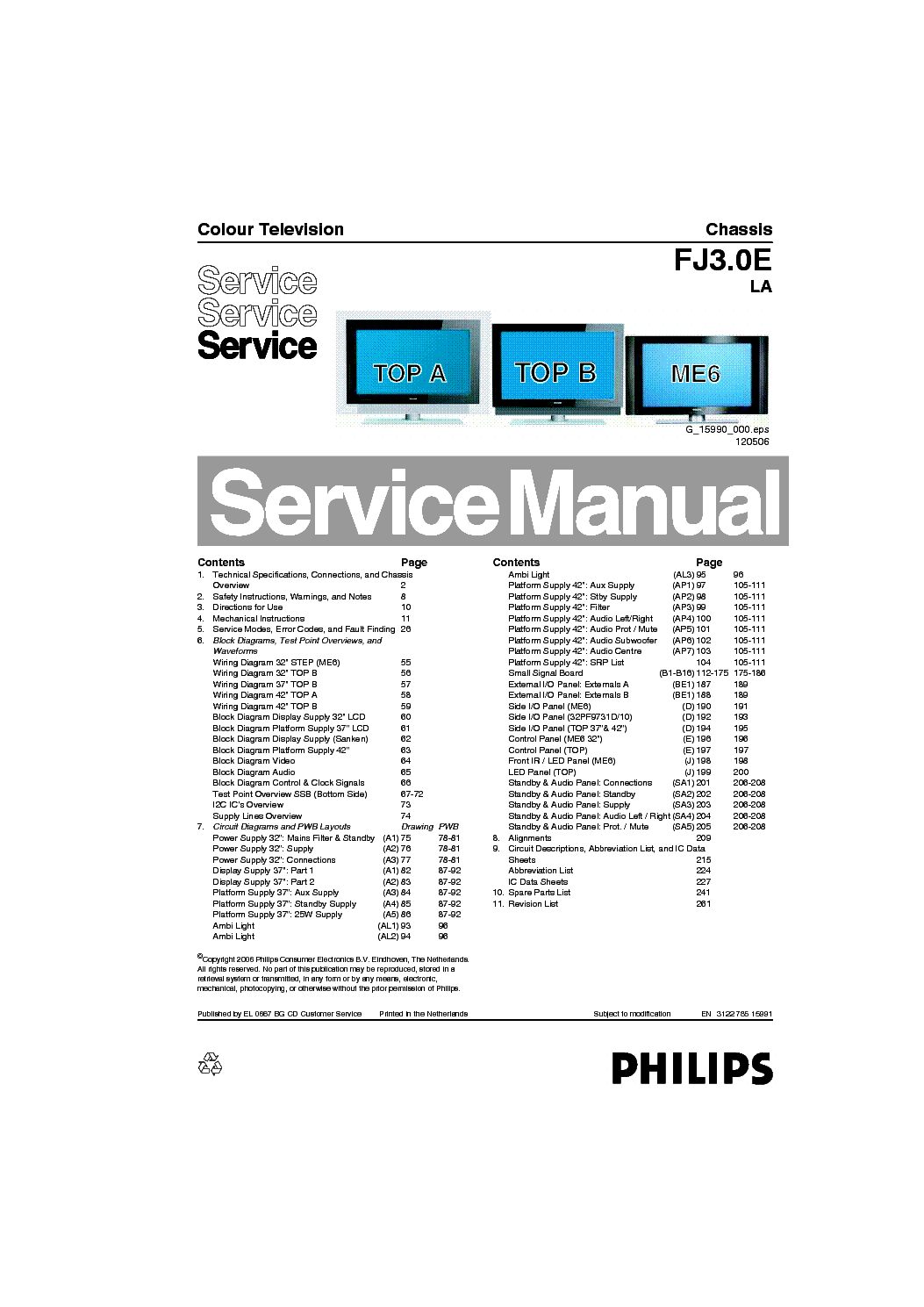 PHILIPS FJ3.0ELA 312278515991 service manual (1st page)