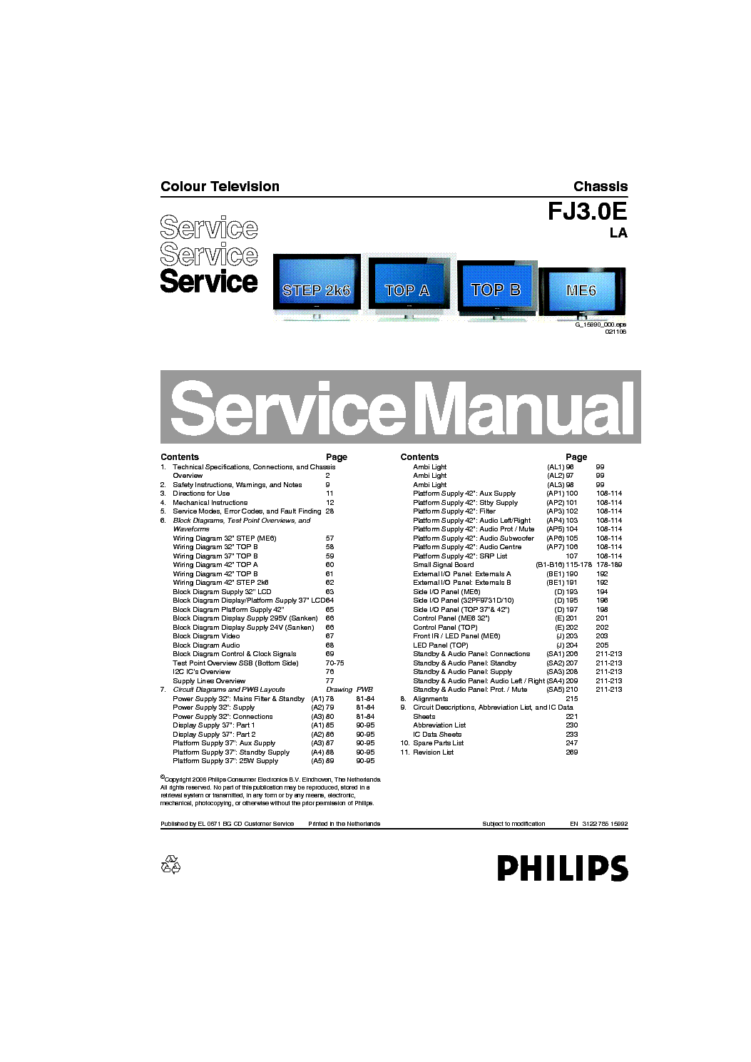 PHILIPS FJ3.0ELA 312278515992 service manual (1st page)