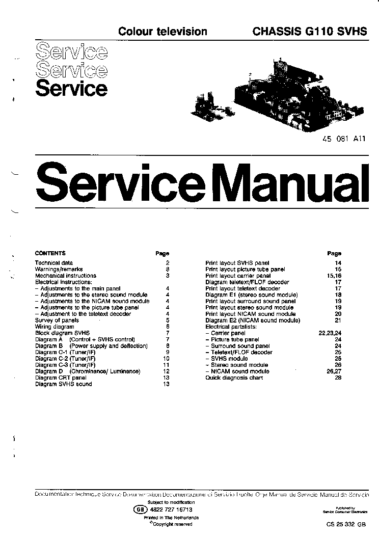 PHILIPS G-110-SVHS service manual (1st page)