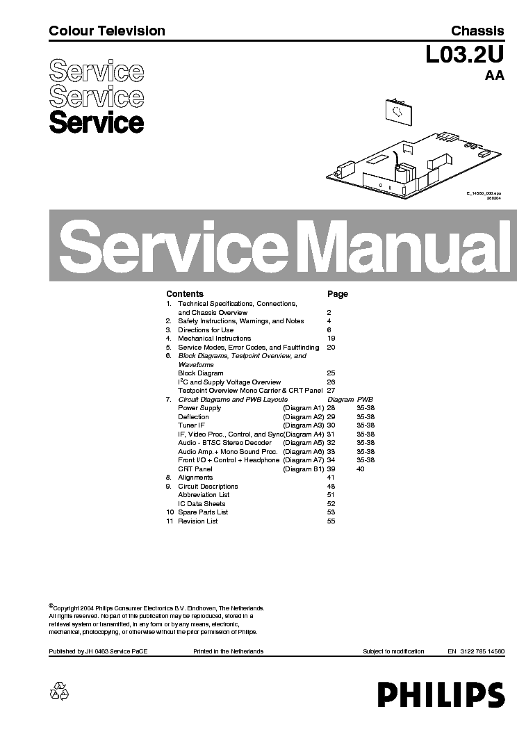 PHILIPS L03.2U-AA SM service manual (1st page)