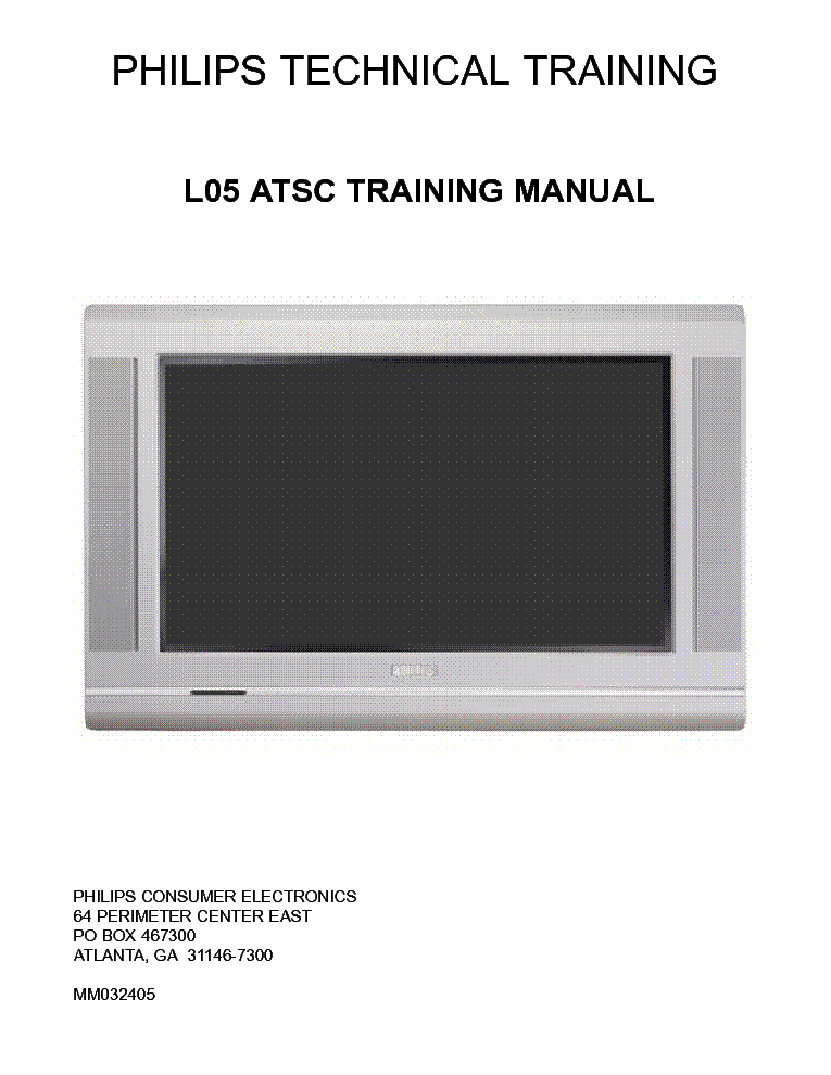 PHILIPS L05ATSCTM CRT TV TRAINING MANUAL service manual (1st page)