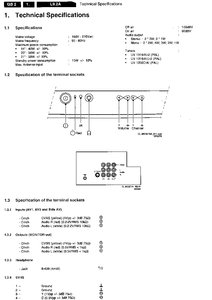 PHILIPS L91-2A service manual (2nd page)