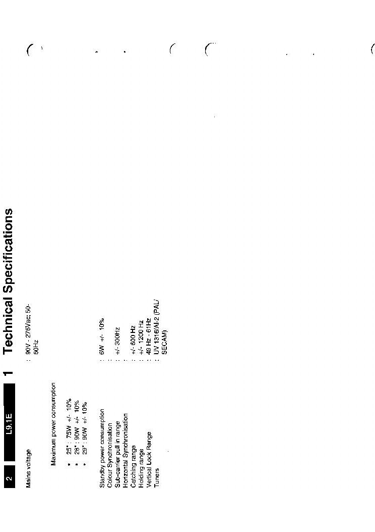 PHILIPS L9 1E service manual (2nd page)