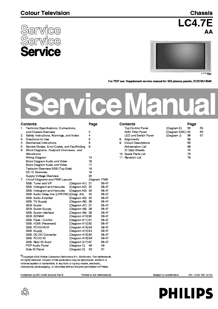 PHILIPS LC4.7E-CHASSIS service manual (1st page)