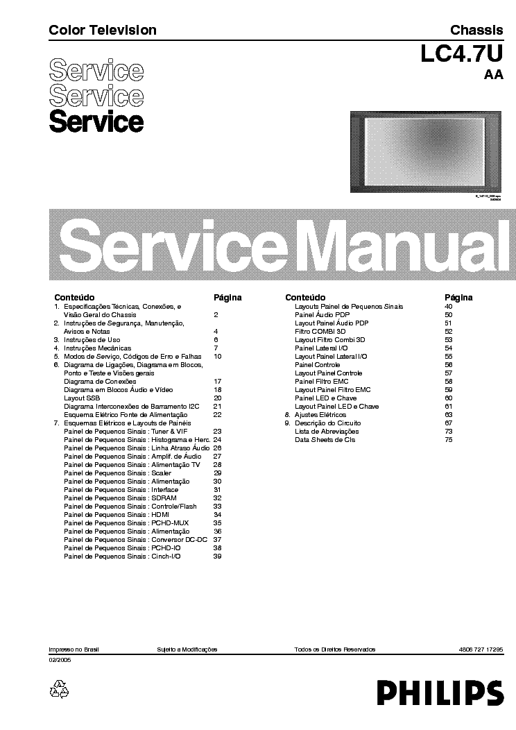 PHILIPS LC4.7UAA 480672717295 service manual (1st page)