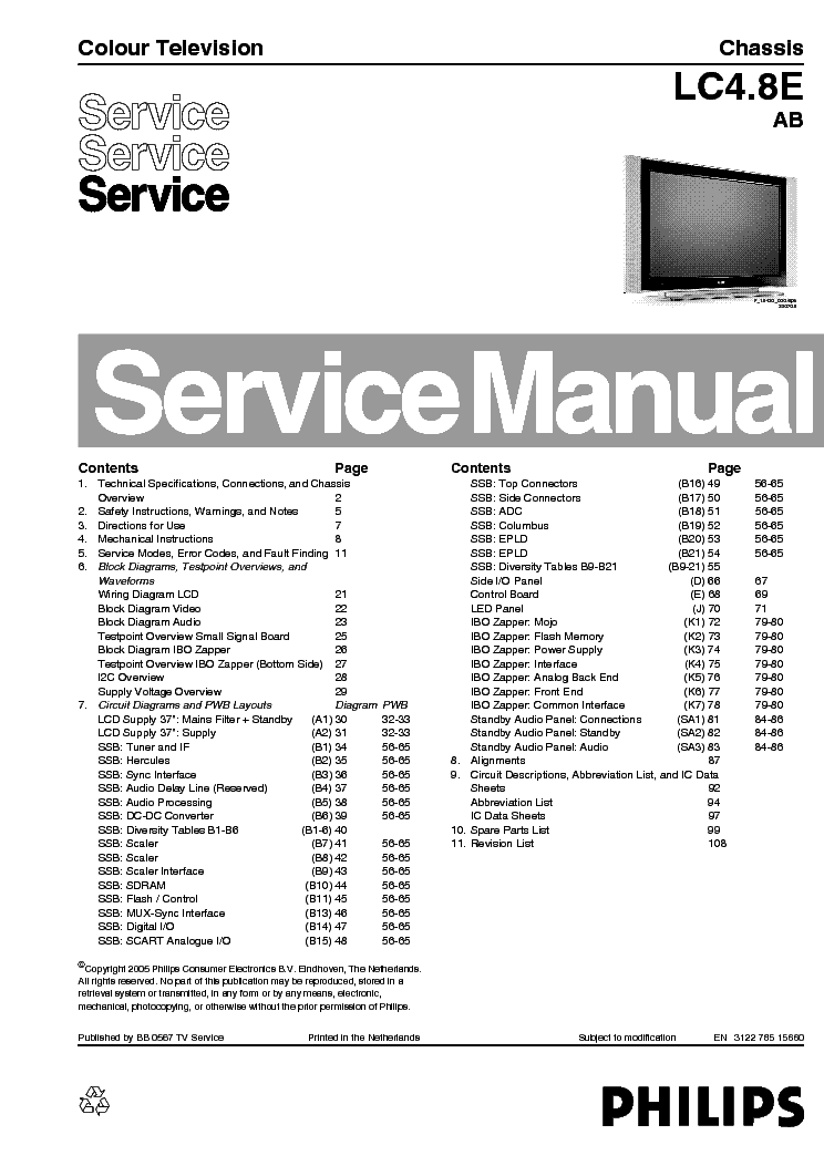 PHILIPS LC4.8E.PDF service manual (1st page)
