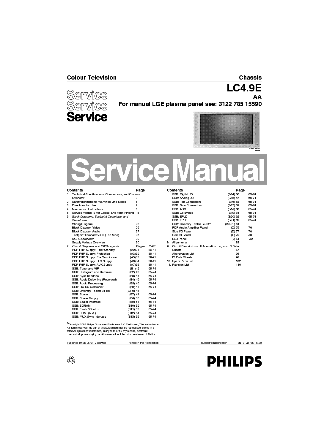 PHILIPS LC4.9EAA 312278515433 LG service manual (1st page)