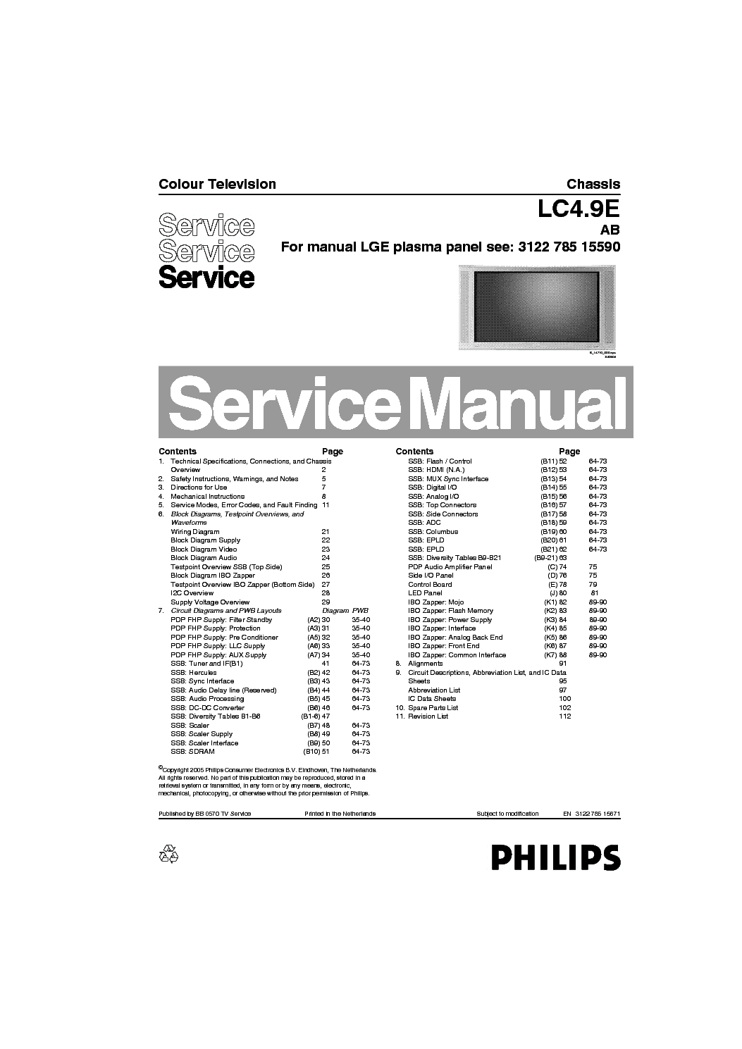 PHILIPS LC4.9EAB 312278515671 service manual (1st page)