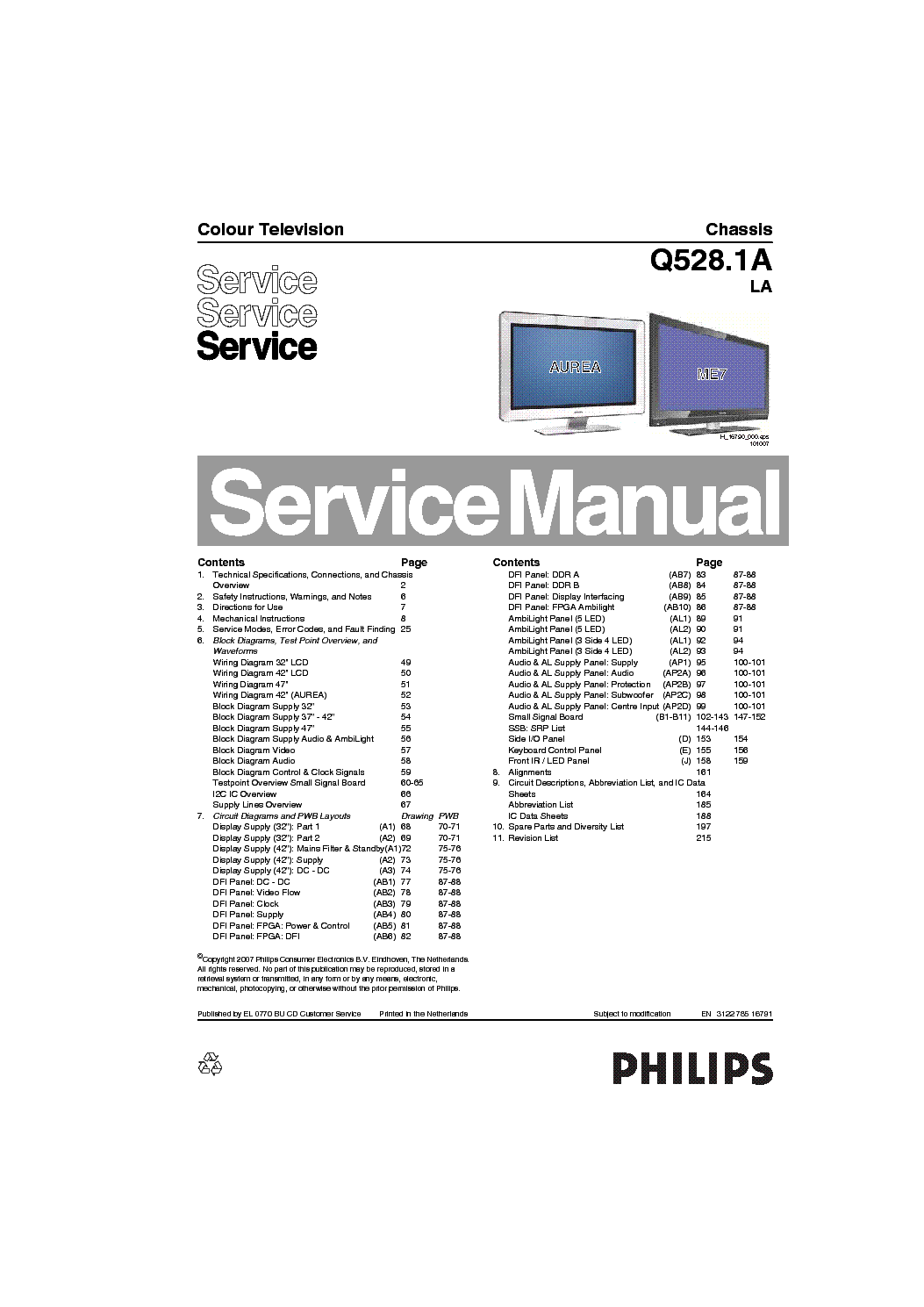 PHILIPS Q528.1ALA 312278516791 service manual (1st page)
