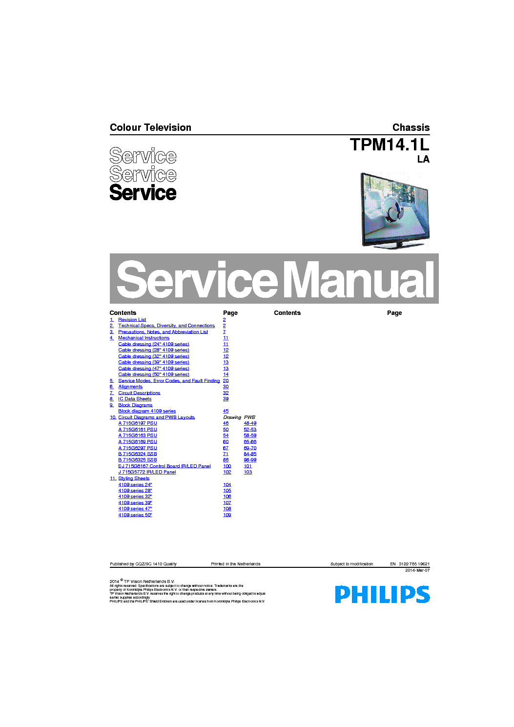 PHILIPS TPM14.1LLA 312278519621 service manual (1st page)