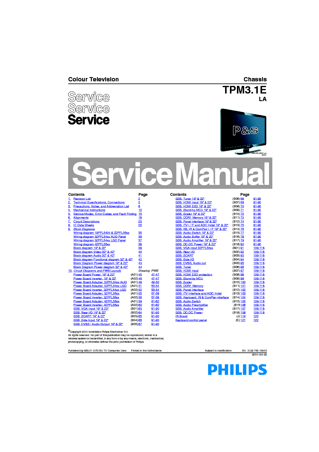 PHILIPS TPM3.1ELA service manual (1st page)