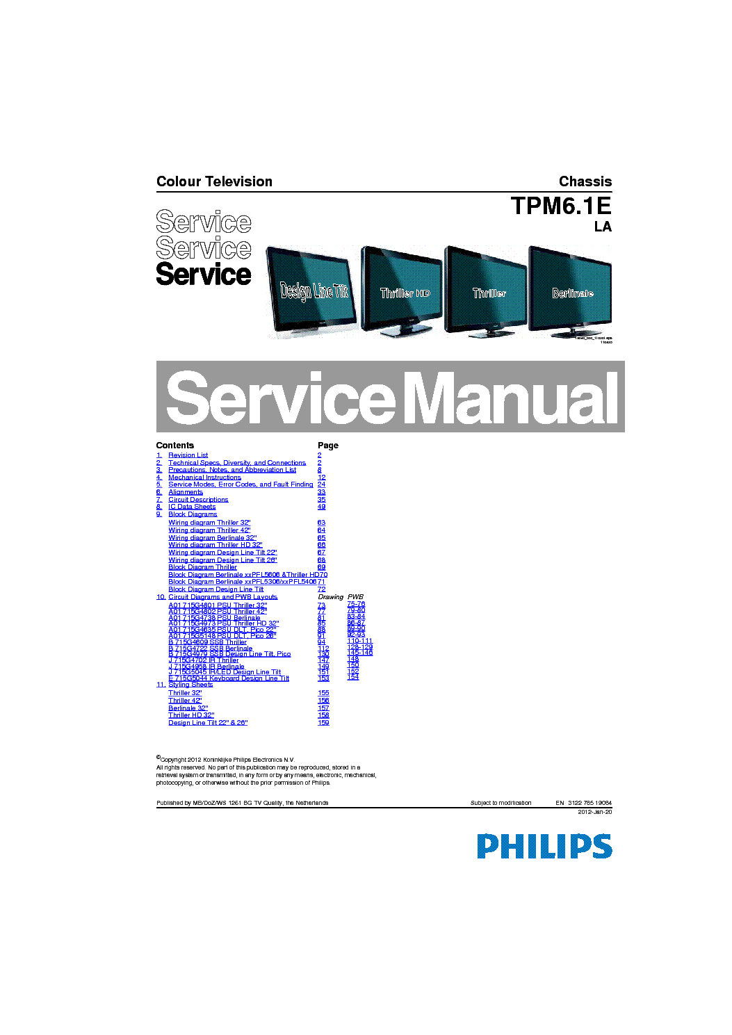 PHILIPS TPM61ELA service manual (1st page)