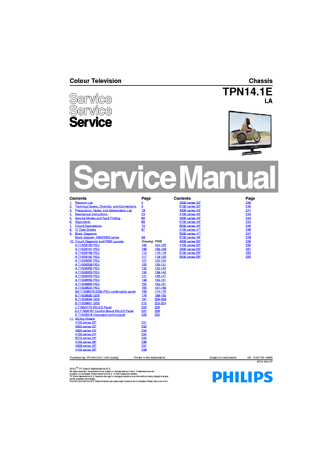 PHILIPS TPN14.1ELA 312278519598 141107 service manual (1st page)