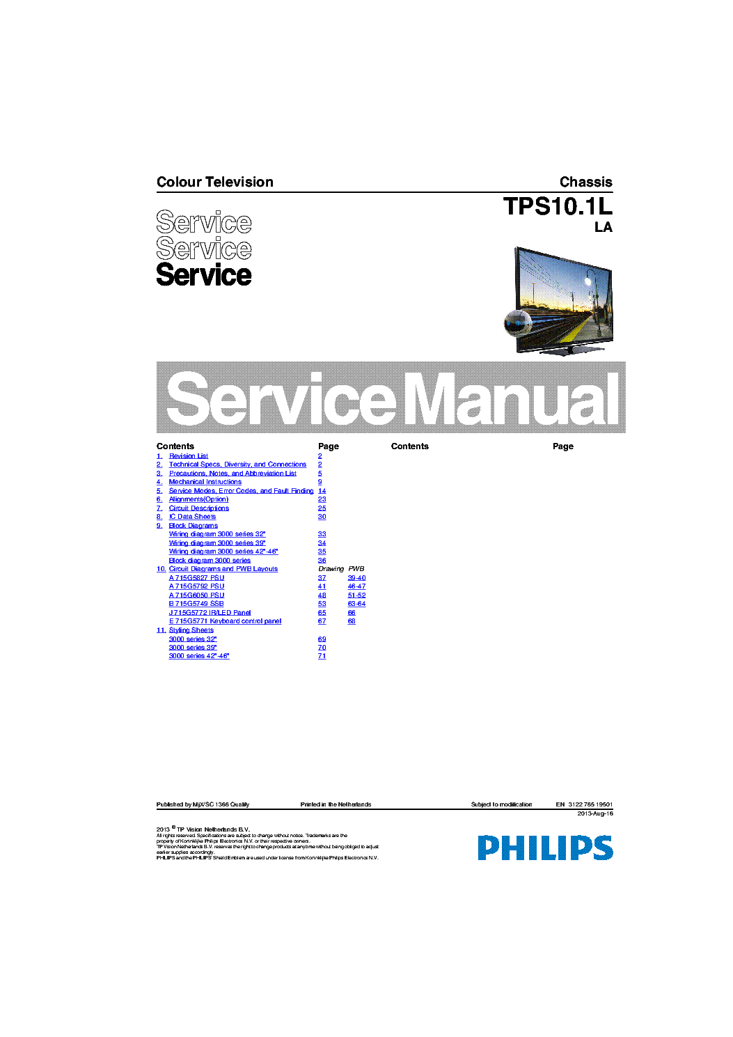 PHILIPS TPS10.1LLA 312278519501 130816 service manual (1st page)