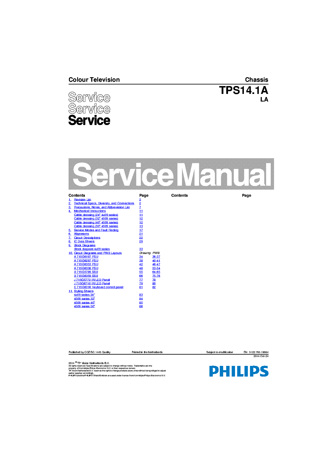 PHILIPS TPS14.1ALA 312278519664 141024 service manual (1st page)