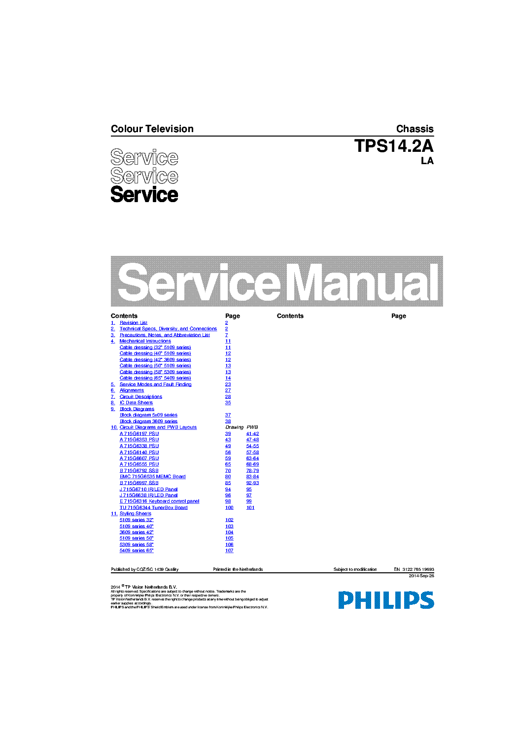 PHILIPS TPS14.2ALA 312278519693 140926 service manual (1st page)