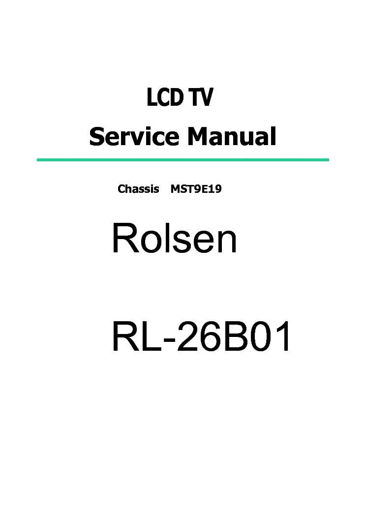 ROLSEN RL-26B01 SM service manual