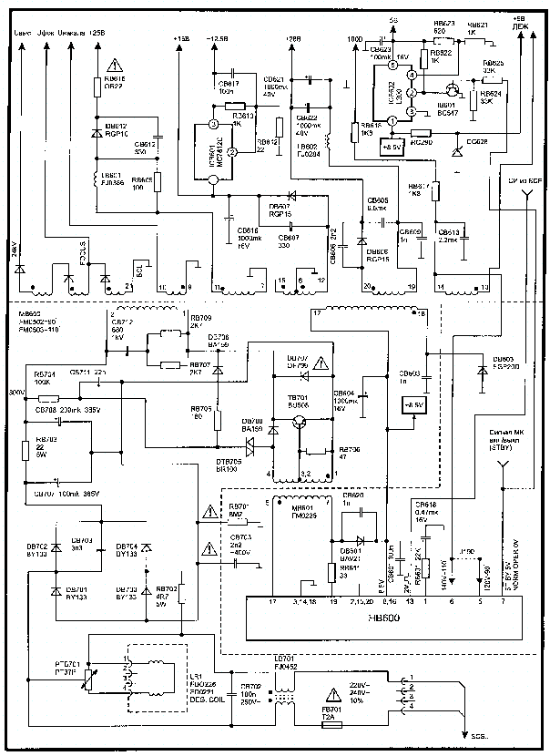 SALORA TV 2128 POWER SUPPLY Service Manual download, schematics, eeprom ...