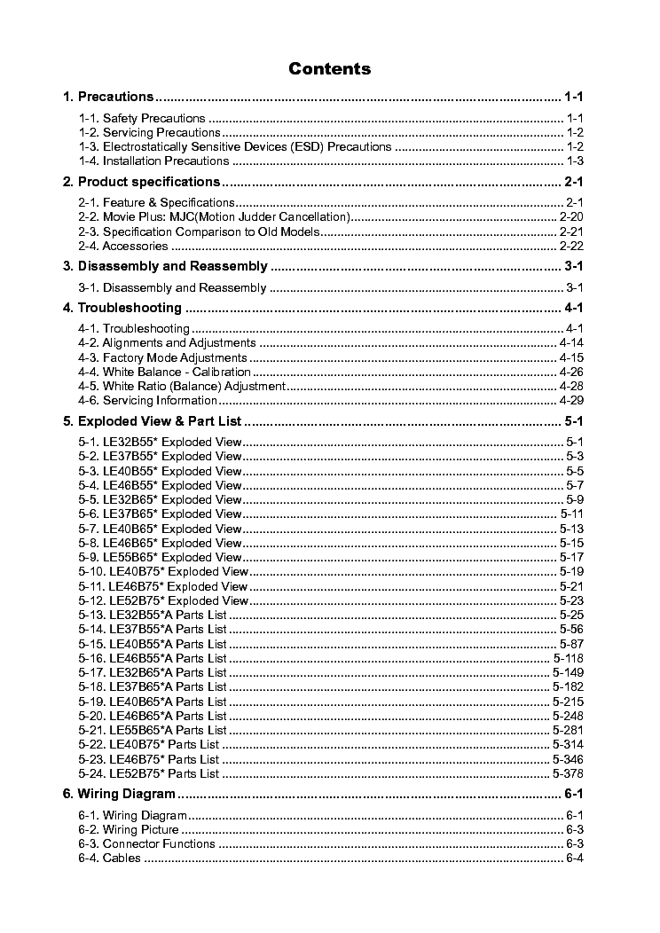 SAMSUNG CHASSIS N68A LE32,37,40,46,52B750 B550 B570 B620 B650 B670 service manual (2nd page)