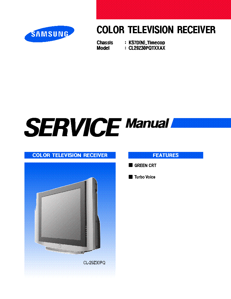 SAMSUNG CL29Z30PQTXXAX-KS7D service manual
