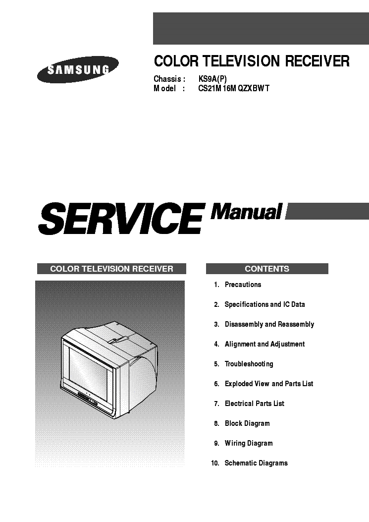 SAMSUNG CS21M16MQZXBWT CH KS9A service manual (1st page)