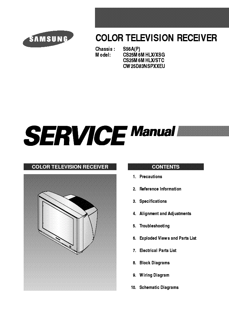 SAMSUNG CS25M6MHLX-XSG-STC CW25D83NSPXXEU CHASSIS S56A-P SM service manual (1st page)