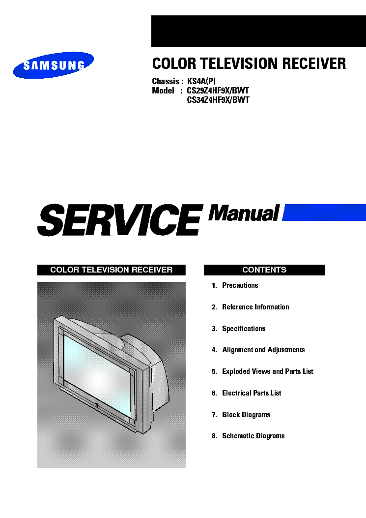SAMSUNG CS29,34Z4HF9X CH KS4A service manual (1st page)