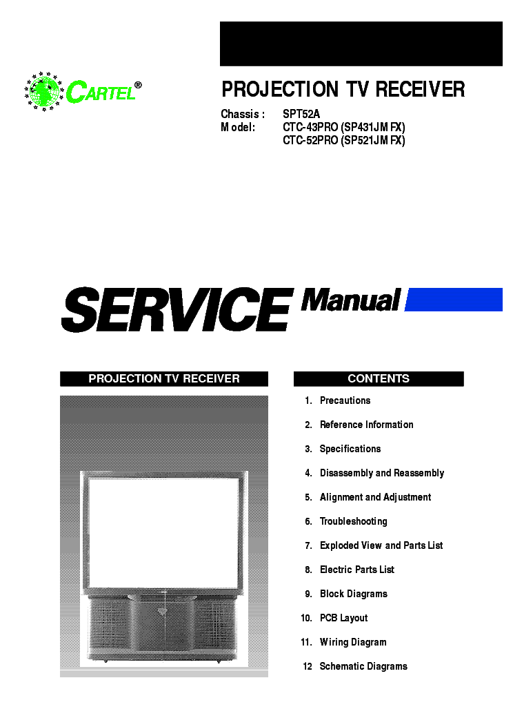 SAMSUNG CTC43PRO 52PRO CH SPT52A service manual (1st page)