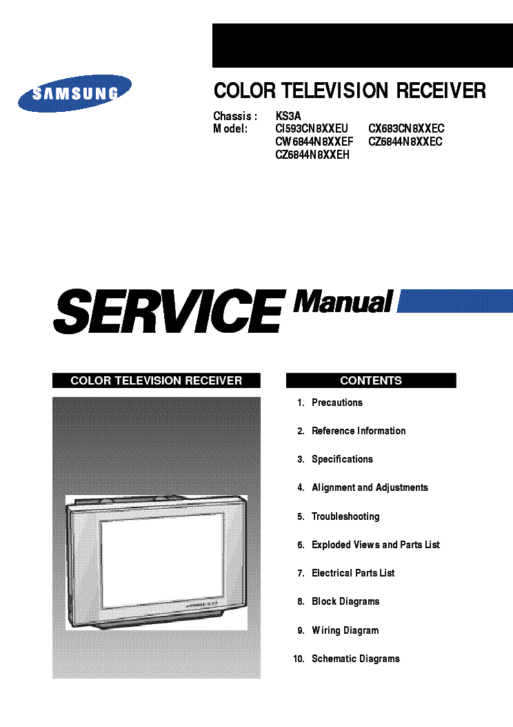 SAMSUNG CZ68NNN8XX KS3A CHASSIS SM service manual (1st page)