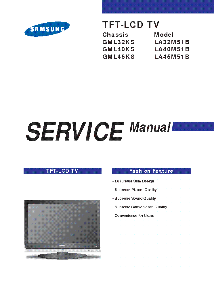 SAMSUNG GM 32KS CHASSIS LA32M51B LCD Service Manual download ...