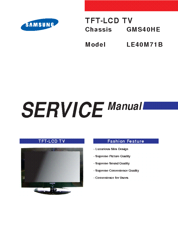 SAMSUNG GMS40HE CHASSIS LE40M71B LCD Service Manual download ...